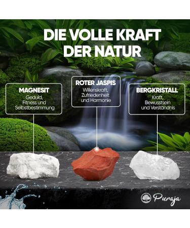Puraja Gem Water Fit & Vital Mixture - Premium Healing Stones Set for Water Treatment | Magnesite Red Jaspis Mountain Crystal | 250g for Optimal Drinking Water - Buy Online on GoSupps.com