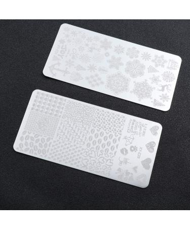 FRCOLOR 5Pcs Christmas & Halloween Nail Art Stamping Plate Kit - Includes Nail Stamp & Scraper for Creative Holiday Nail Designs - Buy Online on GoSupps.com
