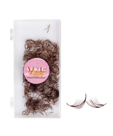 VNE 500 Fans Colorful Lash Extensions | Premade Volume Lash Extensions | Premade Mega Volume Fans | Single color box (12mm- D curl  Brown- 6D) 12mm- D curl Brown- 6D