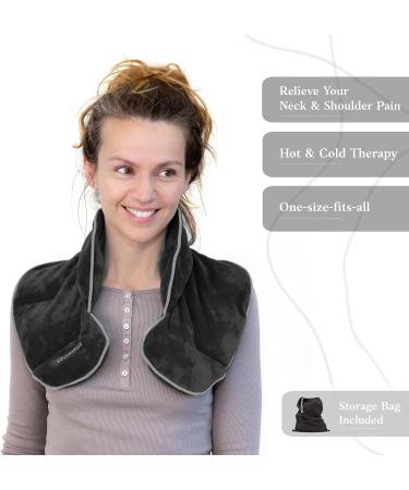 Qomfor Wheat Bags Microwavable Neck and Shoulder - Soothing Wheat Bag Microwavable - Wheat and Lavender - Microwave Heat Pad for Period Pain Relief Back Pain and Stress Relief (Dark Grey) - Buy Online on GoSupps.com