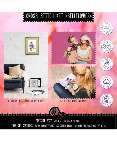 American Bellflower Counted Cross Stitch Kit - DIY Flower Embroidery Set - Buy Online on GoSupps.com