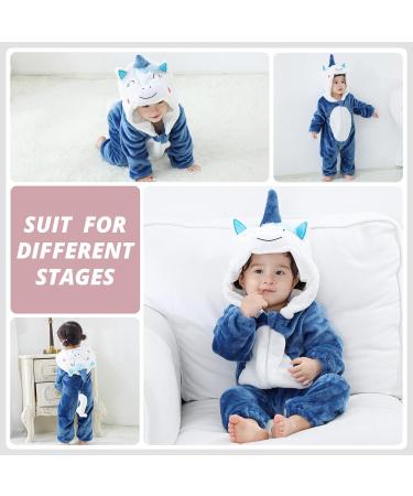 COOKY.D Unisex Winter Animal Hooded Baby Romper - Blue (12-18 Months) - Buy Online on GoSupps.com