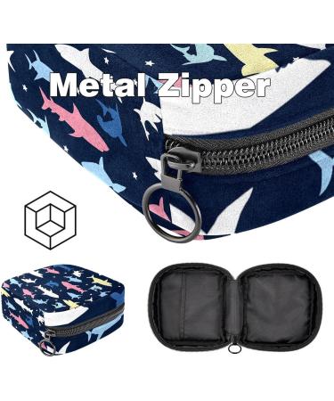 Colorful Shark-Star Pattern Women's Binding Bags | Tampon Storage with Zip Pockets | Multi-Functional Menstrual Bags - Buy Online on GoSupps.com