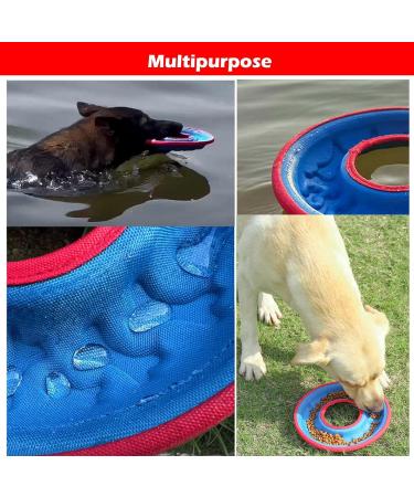 CAISHOW Dog Toy & Dog Ball Dog Disc 9 Inch Dog Frisbee Dog Flying Discs Training Toy Nylon Frisbee Apply To Throwing Catching Floats In Water & Safe Loading Food & Water (BLUE+GREEN) Z.BLUE+GREEN - Buy Online on GoSupps.com