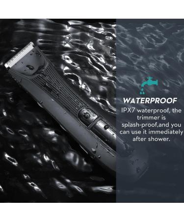Intimate Razor for Men - Kibiy Electric Body Trimmer with Anti-Cut Ceramic Blades IPX7 Waterproof LED Display & Charging Station - Black with 2 Blades - Buy Online on GoSupps.com