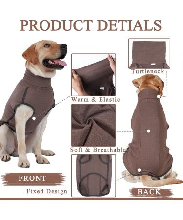 Hjyokuso Dog Sweater & Coat - Fleece Warm Jacket for Small to Large Dogs - Winter Outdoor Brown L - Buy Online on GoSupps.com