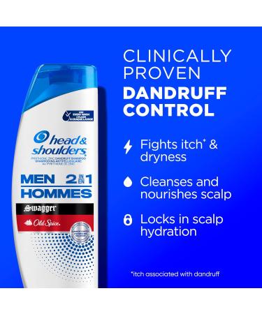 Head and Shoulders Mens 2 in 1 Dandruff Shampoo and Conditioner Anti-Dandruff Treatment Old Spice Swagger for Daily Use Paraben Free 613 mL - Buy Online on GoSupps.com