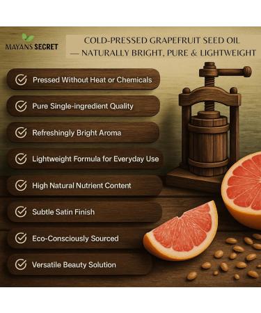 Mayan's Secret 100% Pure Grapefruit Seed Oil Premium Quality/Undiluted/Refined Cold Pressed Carrier Oil /4 fl oz Glass bottle - Buy Online on GoSupps.com