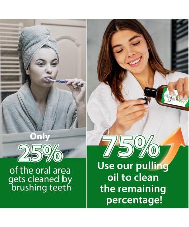 2 Pack Oil Pulling 4.2 Fl.Oz Coconut Mint Oil Pulling Mouthwash for Fresh Breath with Tongue Scraper and Measuring Cup - Buy Online on GoSupps.com