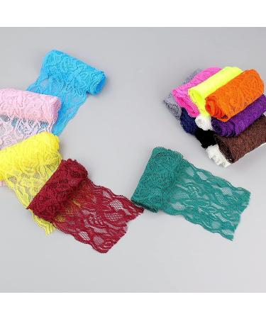 Elastic Lace Trim 10 Yards - Orange Floral Pattern Stretchy Lace Ribbon for Sewing, Garments, Crafts, and Gift Wrapping - Buy Online on GoSupps.com