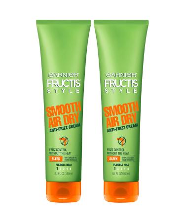 Garnier Fructis Style Smooth Air Dry Anti-Frizz Cream Sleek 5.1 Fl Oz Pack of 2 (Packaging May Vary) 5.1 Ounce (Pack of 2) Sleek