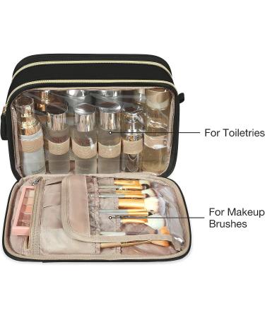 BAGSMART Large Travel Toiletry Bag - Water-resistant Organizer for Makeup, Shampoo & Toiletries | Black Medium Size - Buy Online on GoSupps.com