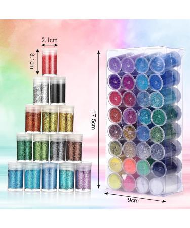 Royouzi 32 Colors Glitter Set - 256g Festival Face Nail Makeup & Hair Decoration | Perfect for Parties & DIY Crafts - Buy Online on GoSupps.com