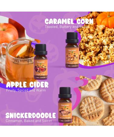 Buy SALKING Halloween Fragrance Oils - Premium Essential Oils for Diffuser & Candle Making | Pumpkin Caramel Apple Cider Scents Gift Set - Buy Online on GoSupps.com