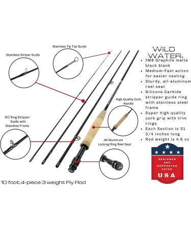 Wild Water Fly Fishing Complete Deluxe 3wt 10ft Euro Nymphing Kit Rod & Reel Combo - Buy Online on GoSupps.com