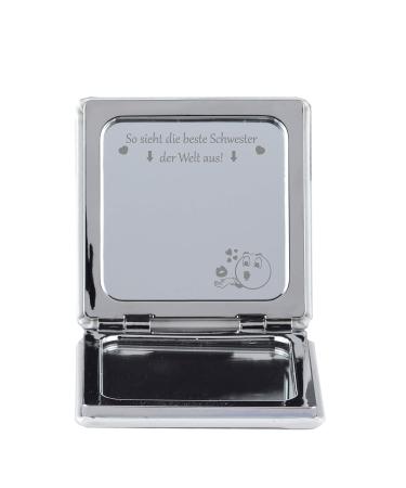 Personalized Engraved Compact Cosmetics Mirror - Best Sister Gift - Foldable Handbag Travel Mirror - Buy Online on GoSupps.com