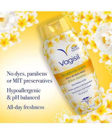 Vagisil Scentsitive Scents White Jasmine Feminine Wash for Women - Gynecologist Tested - 12oz, Pack of 3 - Buy Online on GoSupps.com