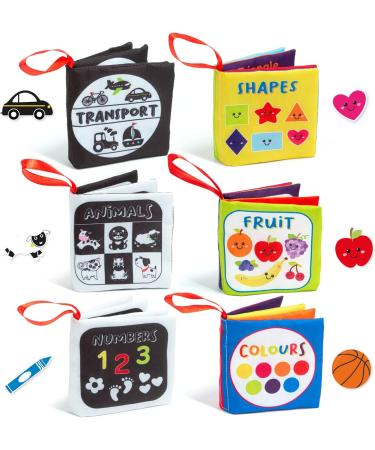Soft Books for Babies - Set of 6 Sensory Books (0-6 months) - Ideal Baby Gift - Buy Online on GoSupps.com