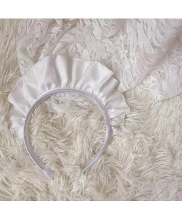 Wide Headdress Lovely White Maid Headbands for Women Animal Cosplay Headpiece Gothic Hair Bands Hair Hoop - Buy Online on GoSupps.com