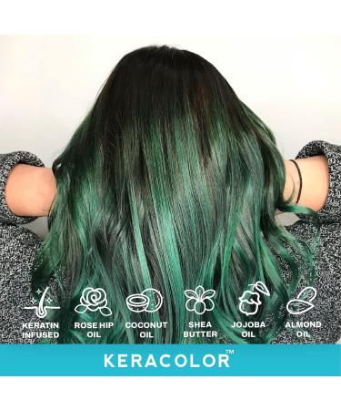 KERACOLOR Kit of 3-in-1 (Cleanse + Conditioner + Color) Emerald Semi-Permanent Hair Dye and Finishing Hair Spray 10oz - Buy Online on GoSupps.com