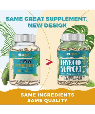 Thyroid Support Supplement for Women - 1069mg Extra Strength with Iodine, Ashwagandha, L-Tyrosine, Zinc, Selenium for Metabolism and Focus - Buy Online on GoSupps.com