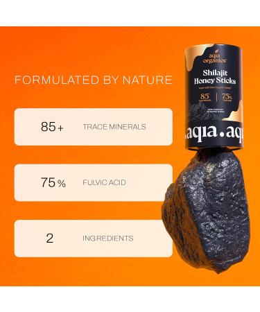 Pure Himalayan Shilajit Honey Sticks | 85+ Ionic Trace Minerals in Single Stick for Clean Energy & Immune Support | 75% Fulvic Acid | Organic Honey | 30 Easy to Consume Pure Shilajit Honey Sticks - Buy Online on GoSupps.com