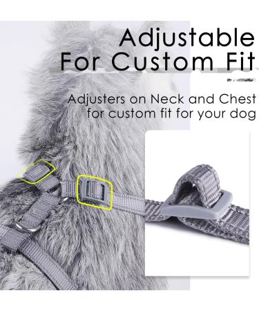 ThinkPet No-Pull Dog Harness & Leash Set - Adjustable Breathable Safety Harness for Small Medium & Large Dogs - Reflective & Comfortable (Gray) - Buy Online on GoSupps.com