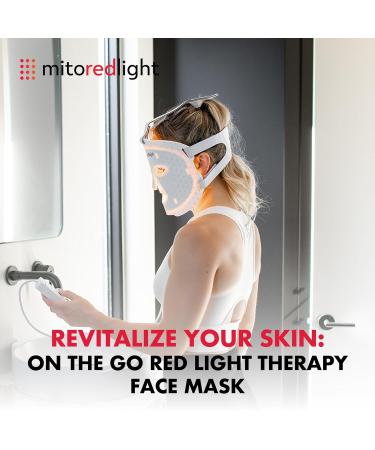 MitoGLOW Red Light Mask - Battery Operated Red Light Therapy for Face & Neck | On-The-Go Skincare | Glowing Skin Solution - Buy Online on GoSupps.com