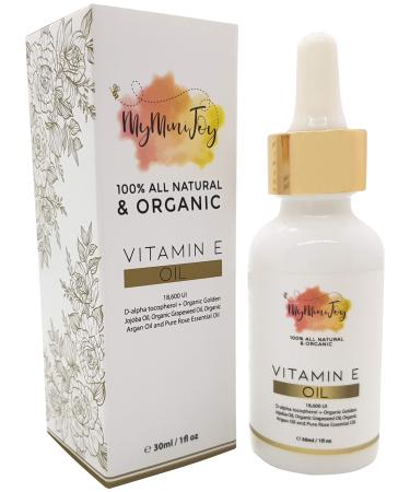 MyMiniJoy Vitamin E Oil for Skin  Face  Lip Gloss & Nails - 100% All Natural Pure & Organic - Cold Pressed - Prevents & Reduces the Appearance of Pregnancy Stretch Marks  Wrinkles  Scars  Dark Spots