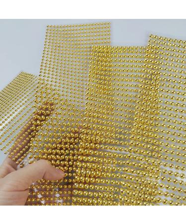 Face Pearl Gems Nail Rhinestone Stickers 2800 PCS - 4 Sheets - Gold | 3D Self Adhesive Temporary Tattoo Dots for Women - Festival Bling Crystal Jewels for Eyes, Hair, Body - Buy Online on GoSupps.com