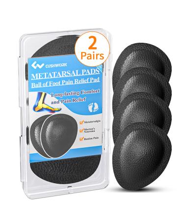 Metatarsal Pads for Women Men 2 Pairs Ball of Foot Cushions All Day Pain Relief for Metatarsalgia Morton's Neuroma 1/3 Inch Thick Foot Pads-M M(Women's 10.5-12/Men's 8-10) (Black+2 Pairs) Metatarsal Pads