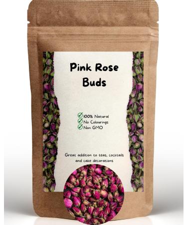Pink Moroccan Rose Bud Tea - Edible Damask Rose Buds - Food Grade - 100 Grams / 3.5 Oz - Buy Online on GoSupps.com