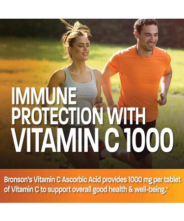 Bronson Vitamin C 1000mg with Zinc for Immune Support - Non-GMO Ascorbic Acid Supplement - Buy Online on GoSupps.com