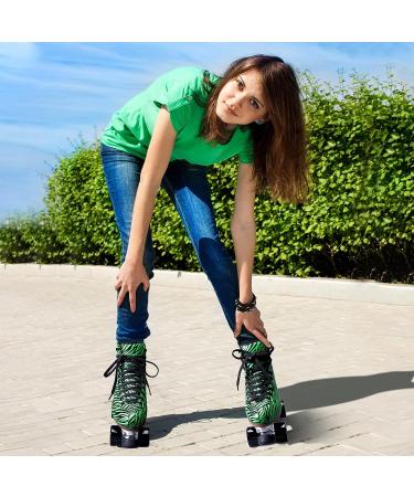ECOO Women's & Girls' 2 Layer PU Leather Roller Skates - Green, Size US Women 10 / US Men 9 - Buy Online on GoSupps.com
