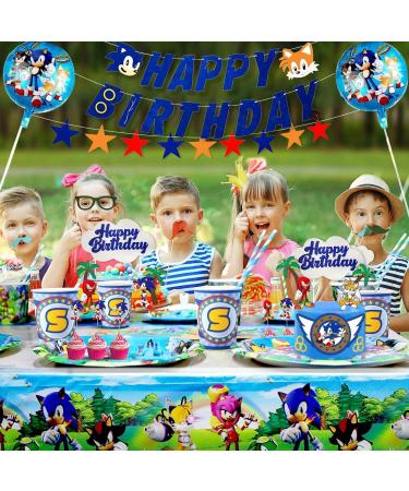 ALPXEL Blue Hedgehog Happy Birthday Cake Topper Cake Decorations Cartoon Themed Inspired Cake Decor Go Theme Party Cake Decor Glitter Kids Boys Girls Birthday Party Supplies (SS2) - Buy Online on GoSupps.com