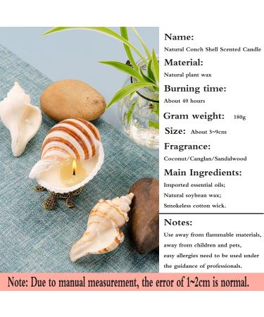 Handmade Natural Scented Candles - Conch Shell Soy Wax with Essential Oils | Perfect Gifts for Birthdays Christmas & Stress Relief - Buy Online on GoSupps.com