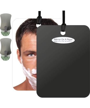 Mirror On A Rope Premium Shower Mirror. Our Largest Mirror. Shatterproof, Waterproof. Easily Eliminate Fog and Shadows. Includes Two Stainless Steel, Removable Adhesive, Hooks. Black - Buy Online on GoSupps.com