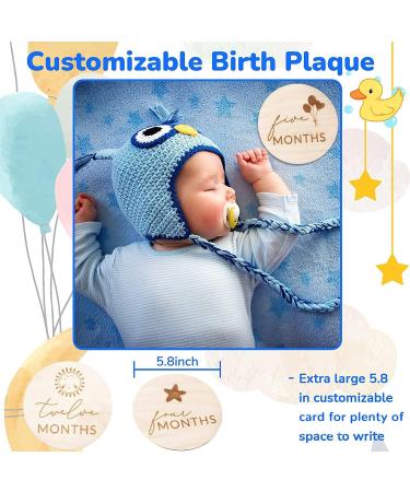 Baby Milestone 13 Pcs Pregnancy Baby Cute Animals Monthly Announcement Wooden Number Milestone Blocks Personalized Gifts for Baby Girls Boys Shower Hospital Nursery Wall Decor - Buy Online on GoSupps.com