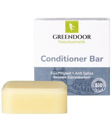 Greenendoor Hair Conditioner Bar 48G natural hair rinsing firm without silicones anti -spliss frizz mild fragrance nature care for hair silky gloss perfect combability 48 g (1 Pack)