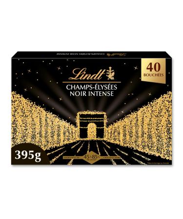 Lindt - Box CHAMPS- LYS ES Intense Black - Assorted Dark Chocolates from 45% to 85% Cocoa - Intense Crispy and Smooth - Ideal for Christmas 395g