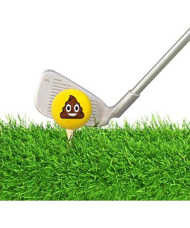 Navika Golf Balls - Poop Emoji Imprint on Bright Yellow (3-Pack) - Fun Gift for Golfers of All Ages - Buy Online on GoSupps.com