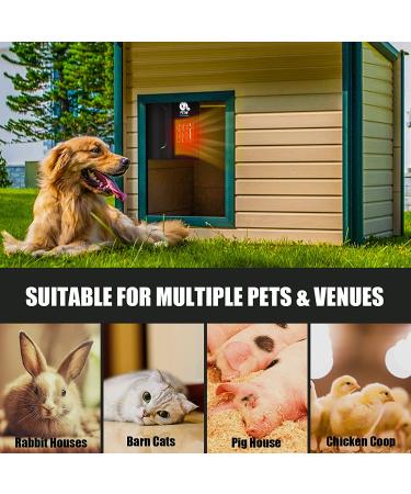 PetNF Safe Dog House Heater with Thermostat - Outdoor Pet House Heater for Dogs, Chickens, Rabbits - Adjustable Temp, Anti Chew Cord, Easy Install - Remote Control - Buy Online on GoSupps.com