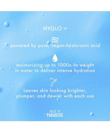 Isle of Paradise Hyglo Face Hyaluronic Self Tan Serum - 1.01 Fl Oz | Vegan, Cruelty Free, Hydrating & Brightening Gradual Tan Facial Serum - Buy Online on GoSupps.com
