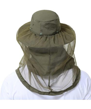 Buy Bassdash UPF 50+ Moskito Sonnenhut - Men & Women Fishing Hiking Camping Hat with Neck Protection - Army Green - Buy Online on GoSupps.com