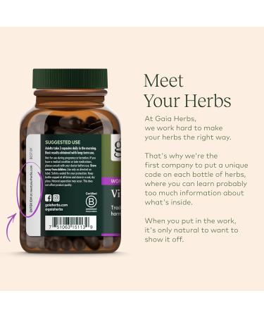 Gaia Herbs Cramp Relief | Herbal Supplement for Hormone Balance & Period Pain | Organic Licorice White Peony & Turmeric - 60 Vegan Capsules - Buy Online on GoSupps.com