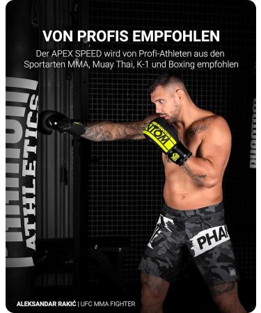Phantom Boxing Gloves APEX | MMA & Thai Boxing | Men's Black/Neon 10 Oz Speed Gloves - Buy Online on GoSupps.com