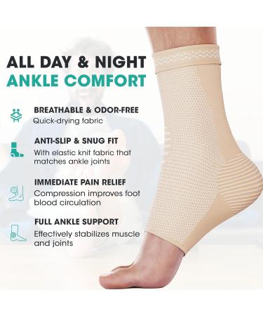 Modvel Foot & Ankle Brace Socks | Compression Sleeve for Sprained Ankle Support | Tendonitis & Arthritis Relief | Sports Running & Torn Ligaments Stabilizer for Men & Women - Buy Online on GoSupps.com