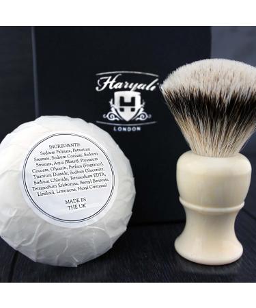 Luxury White Badger Hair Shaving Brush & Premium Shaving Soap - International Shipping Available - Buy Online on GoSupps.com