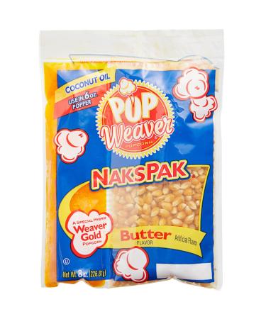 Popcorn Kit Theater Quality Portion Pack with Coconut Oil for 6 or 8 Oz Poppers (6 Pack)