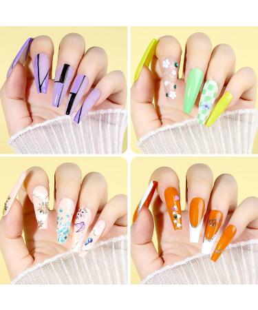 Teenitor Fake Nails Kit - Clear Coffin Press On Nail Tips Nail Art Supplies Glitter & Rhinestones for Stunning Nail Designs | International Shipping Available - Buy Online on GoSupps.com